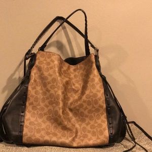 PVC and Leather monogrammed coach handbag